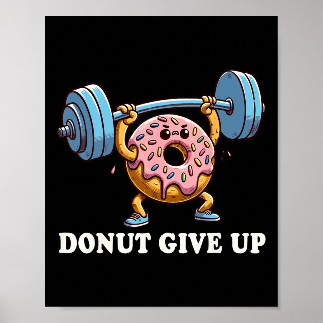 Weightlyftande - Funny Fitness Workout Gym Donut L Poster (Framsidan)
