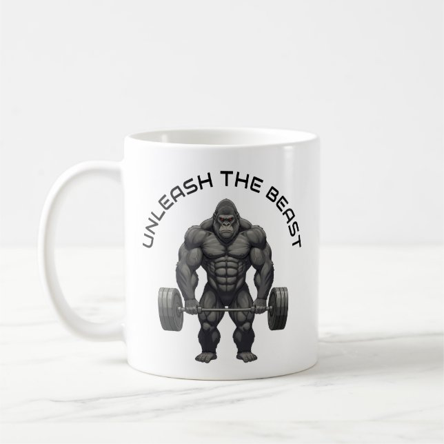 Weightlyftande Gorilla Kaffemugg (Vänster)