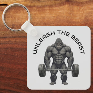 Weightlyftande Gorilla Nyckelring
