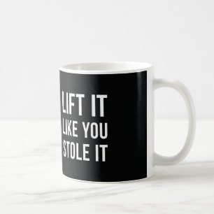 Weightlyftande Gym Quote Hiss It Black White Kaffemugg
