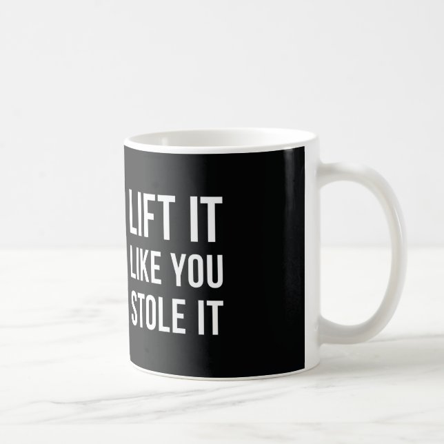 Weightlyftande Gym Quote Hiss It Black White Kaffemugg (Höger)