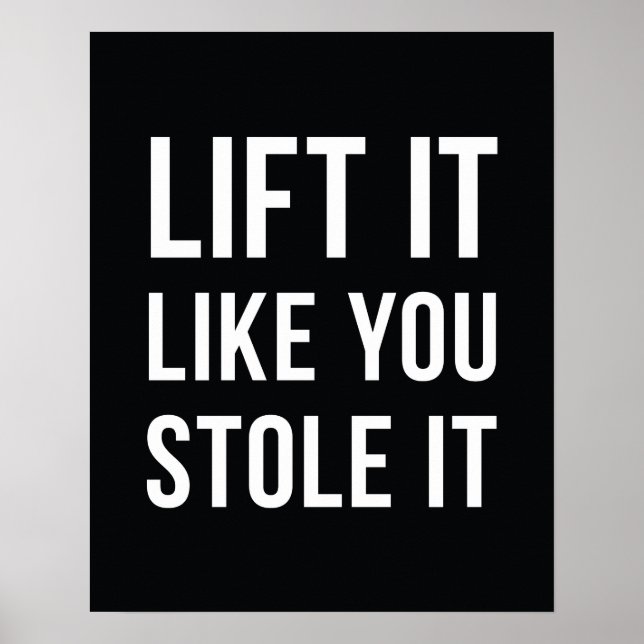 Weightlyftande Gym Quote Hiss It Black White Poster (Framsidan)