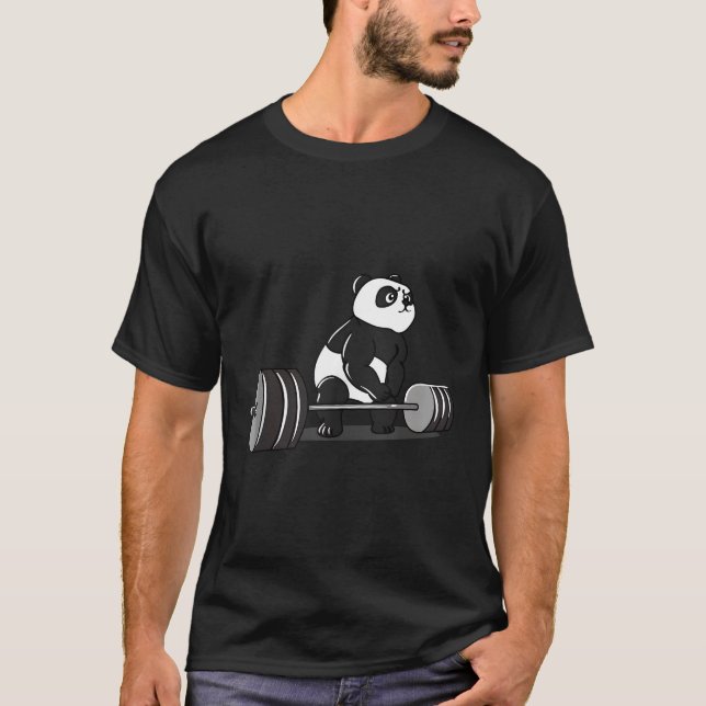 Weightlyftande Panda Workout BodyBuilder Fitness G T Shirt (Framsida)
