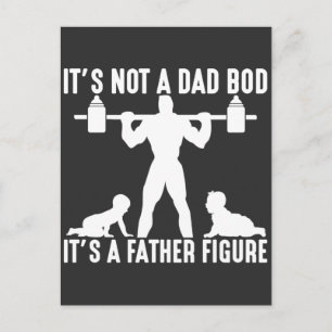 Weightlyftare Pappa Bod Baby Dumbbell BodyBuilder Vykort