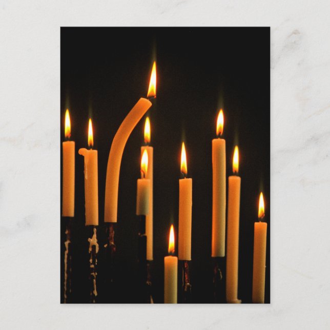 Weihnacht,Advent, brennende orange Kerzen festlich Vykort (Framsida)