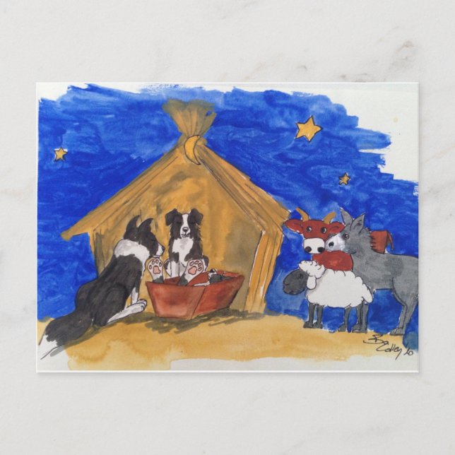 Weihnachten bei Familie Hund Vykort (Framsida)