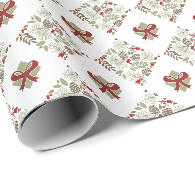 Weihnachten, elegant, Winter. Geschenkpapier Presentpapper (Rullad Hörn)