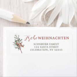 Weihnachten Evergreen Gren Red Berries Returadress Etikett