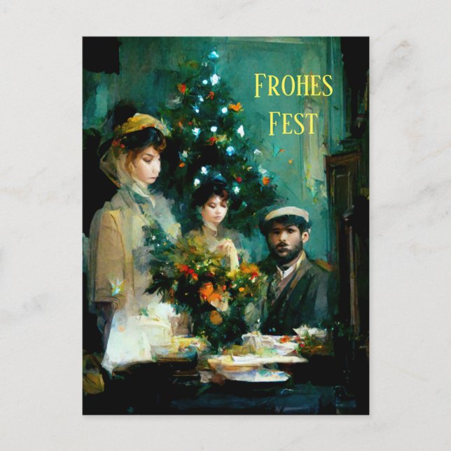 Weihnachten im Familienkreis. Impressionistisch Vykort (Framsida)