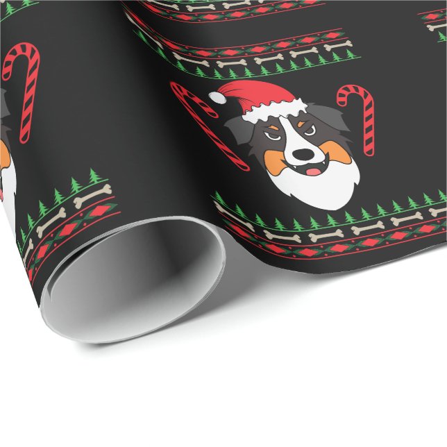 Weihnachten mit Australian Shepherd Hund Presentpapper (Rullad Hörn)