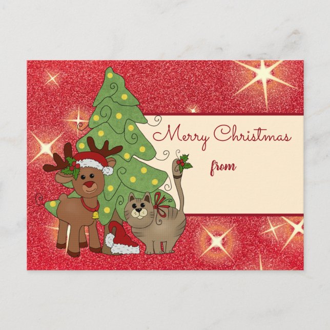 Weihnachten mit Katze Postkarte Vykort (Framsida)