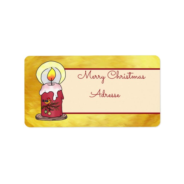 Weihnachten mit Kerze Postkarte Adressetikett (Framsidan)