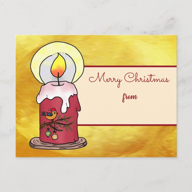 Weihnachten mit Kerze Postkarte Vykort (Framsida)