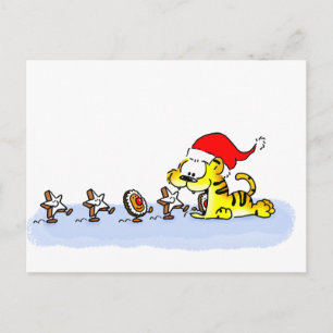 Weihnachten mit Kuscheltiger Vykort