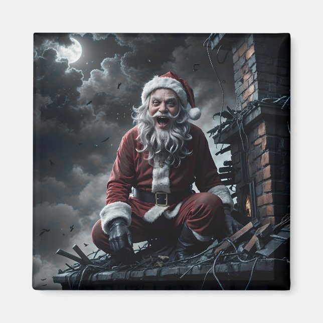 Weihnachten mit Santa Claus bösem Zwilling Magnet (Framsidan)