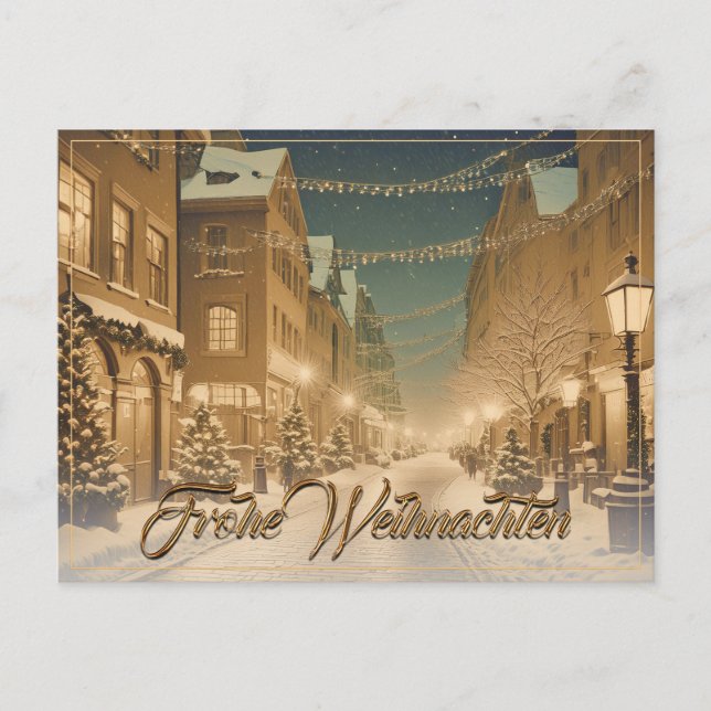 Weihnachtlich verschneite Straßen einer Innenstadt Helg Vykort (Framsida)