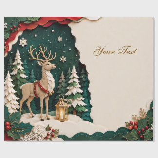 Weihnachtlicher Rentier Wald Rahmen Presentpapper