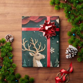 Weihnachtlicher Rentier Wald Rahmen Presentpapper