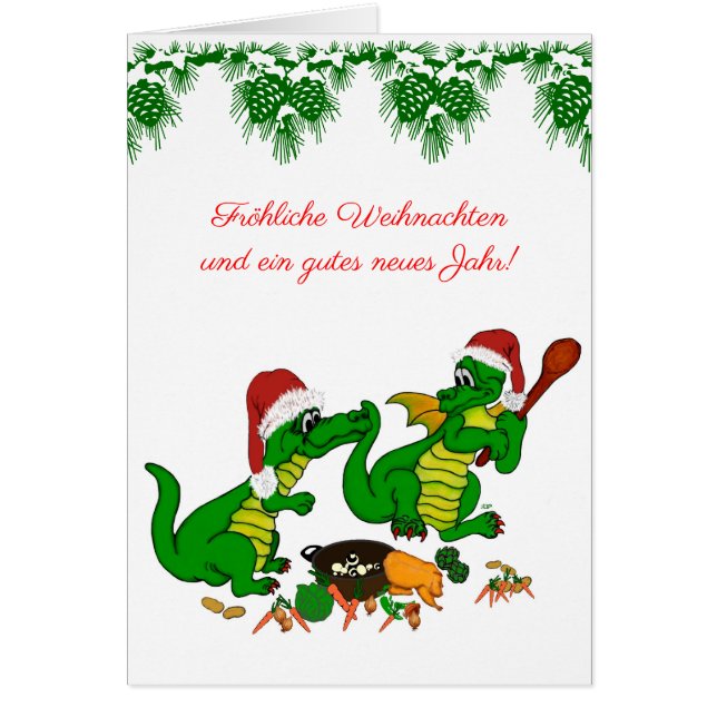 Weihnachts Drachen, auf Deutsch Hälsningskort (Framsidan)