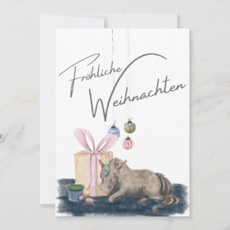 Weihnachts Karte mit Pferdebild, Pferdegeschenk Inbjudningar