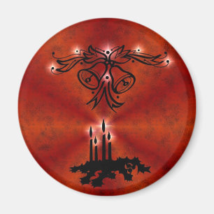 Weihnachts Ornamente mit Sterne auf rot Magnet