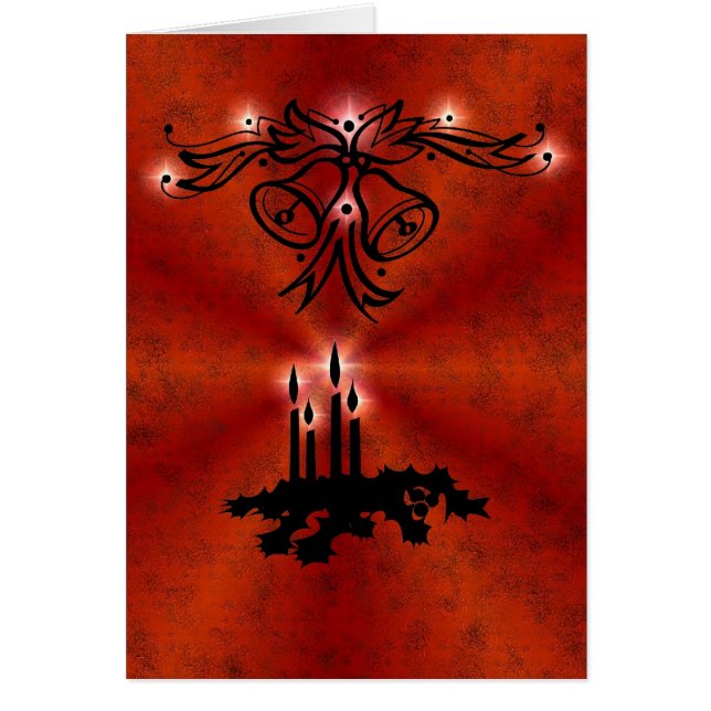 Weihnachts Ornamente mit Sterne auf rot OBS Kort (Framsidan)