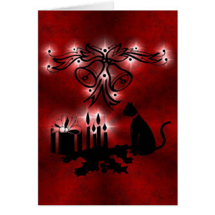 Weihnachts Ornamente mit Sterne und Katze OBS Kort