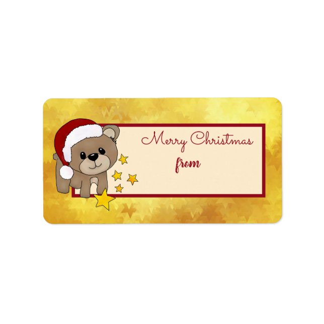 Weihnachtsbär Adressaufkleber Adressetikett (Framsidan)