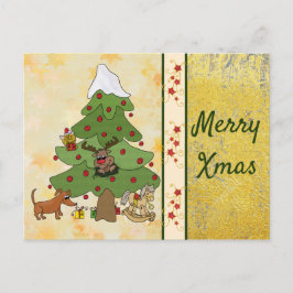 Weihnachtsbaum mit Hund Vykort