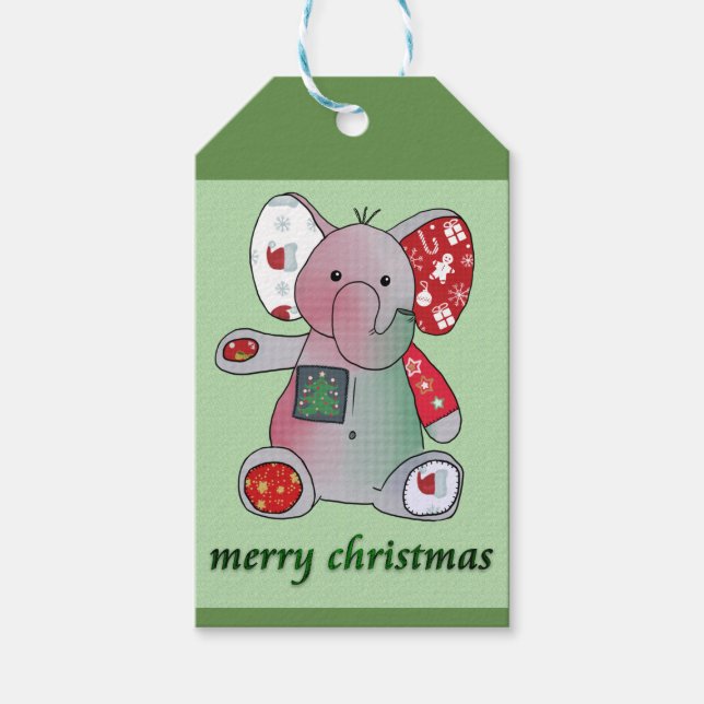 Weihnachtselefant Presentetikett (Framsidan)
