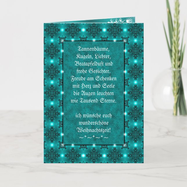 Weihnachtsgedicht Deutsch, lägg till din text Anteckningskort (Framsida)