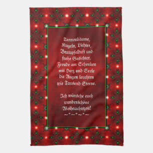 Weihnachtsgedicht Deutsch, lägg till din text Kökshandduk