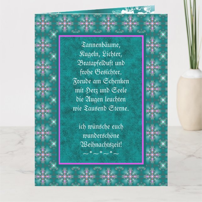 Weihnachtsgedicht Deutsch, lägg till din text Kort (Framsida)
