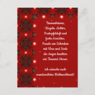 Weihnachtsgedicht Deutsch, lägg till din text Vykort