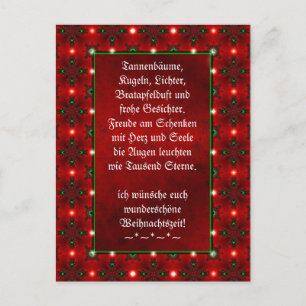 Weihnachtsgedicht Deutsch, lägg till din text Vykort