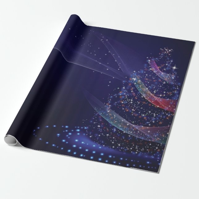 Weihnachtsgeschenkpapier in Blau Presentpapper (Utrullad)