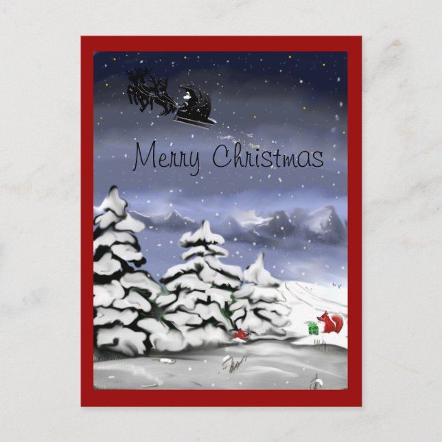 Weihnachtsgruss, Geschenk für den Fuchs Helg Vykort (Framsida)