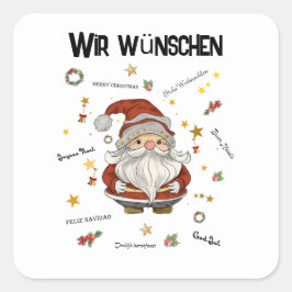 Weihnachtsgruß von Santa Fyrkantigt Klistermärke