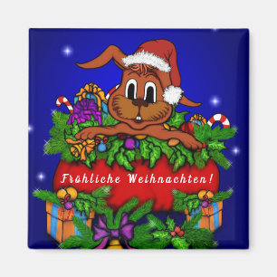 Weihnachtskaninchen, Fröhliche Weihnachten! Magnet