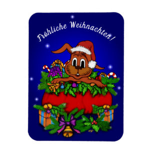 Weihnachtskaninchen, Fröhliche Weihnachten! Magnet