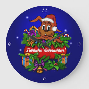Weihnachtskaninchen, Fröhliche Weihnachten! Stor Klocka