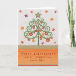 Weihnachtskarte Bunter Tannenbaum Helgkort