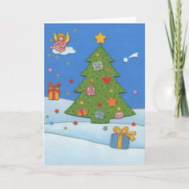 Weihnachtskarte Engel auf Wolke Helgkort