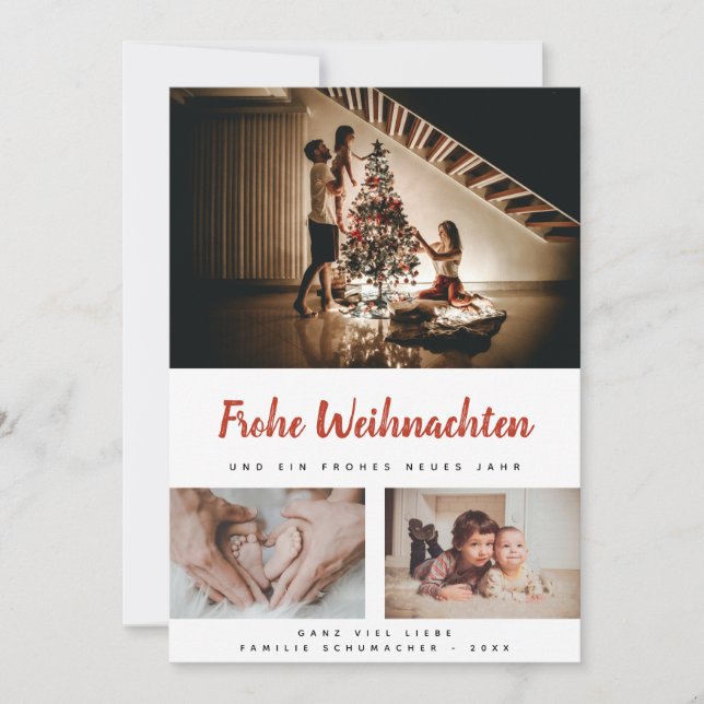 Weihnachtskarte mit deinen eigenen Fotos - Vorlage Julkort (Framsida)