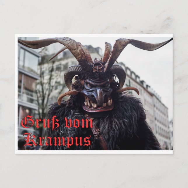 Weihnachtskarte mit Krampus Gruß Vykort (Framsida)