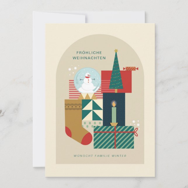 Weihnachtskarte Mit Verschiedenen Gegensteanden Julkort (Framsida)