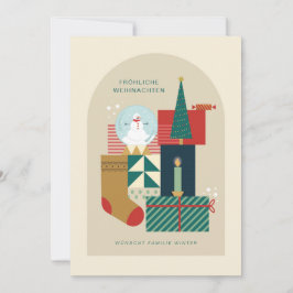 Weihnachtskarte Mit Verschiedenen Gegensteanden Julkort