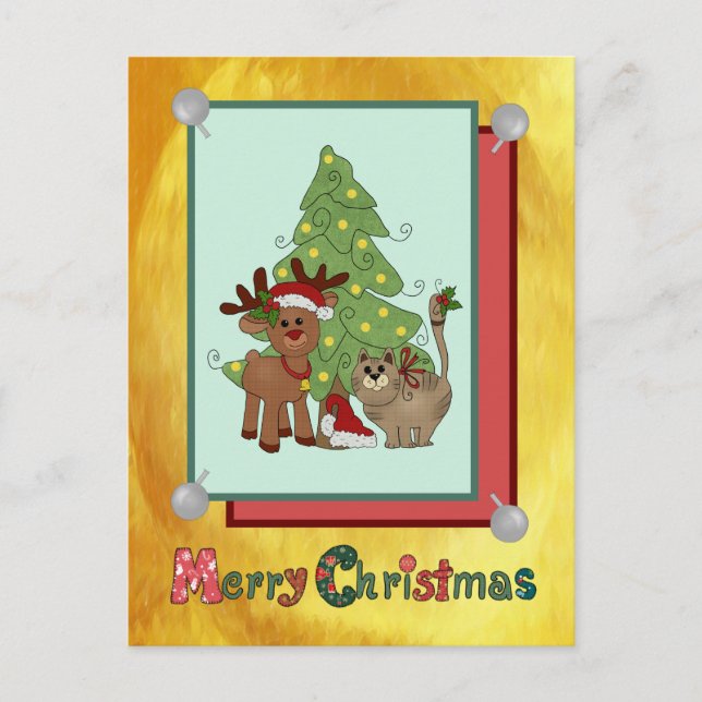 Weihnachtskatze Vykort (Framsida)
