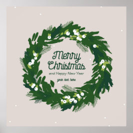 Weihnachtskranz in grün. Poster