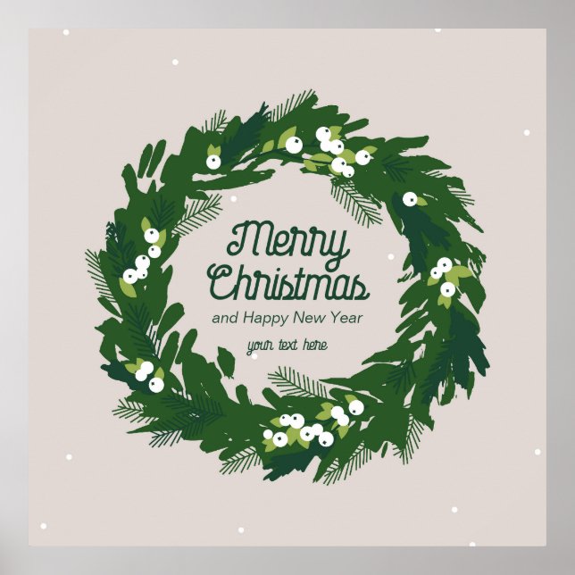 Weihnachtskranz in grün. Poster (Framsidan)